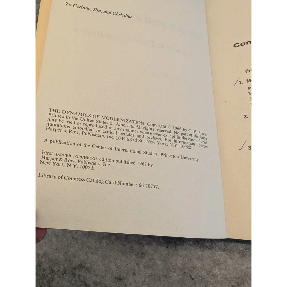 The Dynamics‎ of Modernization A Study in Comparative History C.E. Black 1967